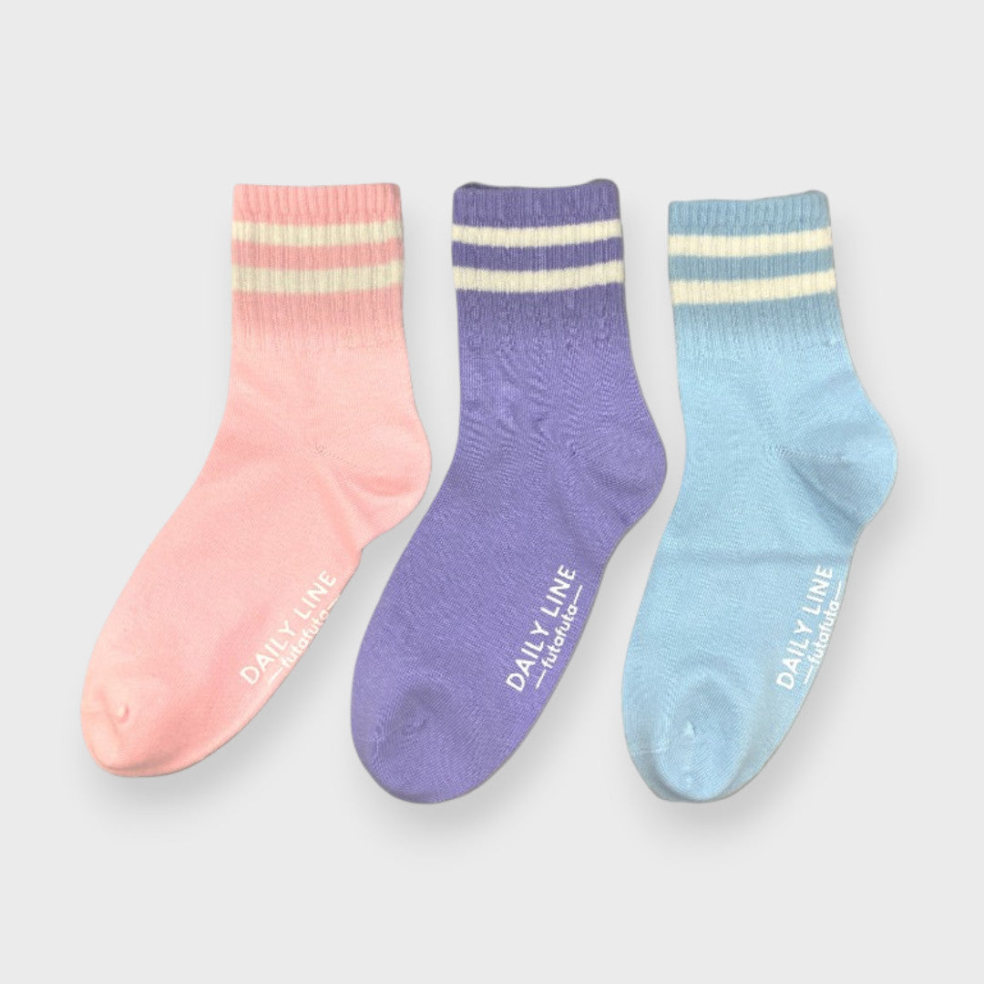 SPORTY LINE TODDLER 3-PACK CREW SOCKS (13～18cm)