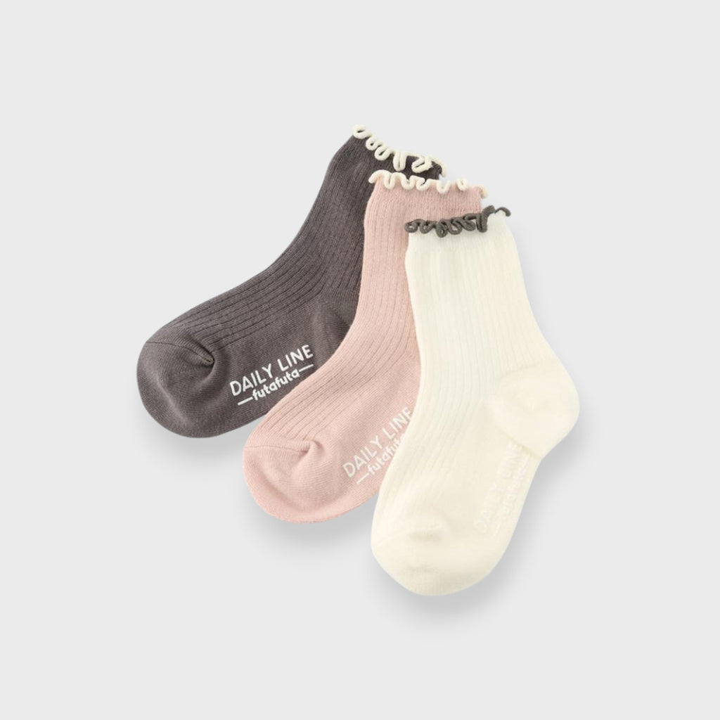 LACE-FRILL TODDLER 3-PACK CREW SOCKS (15～20cm)