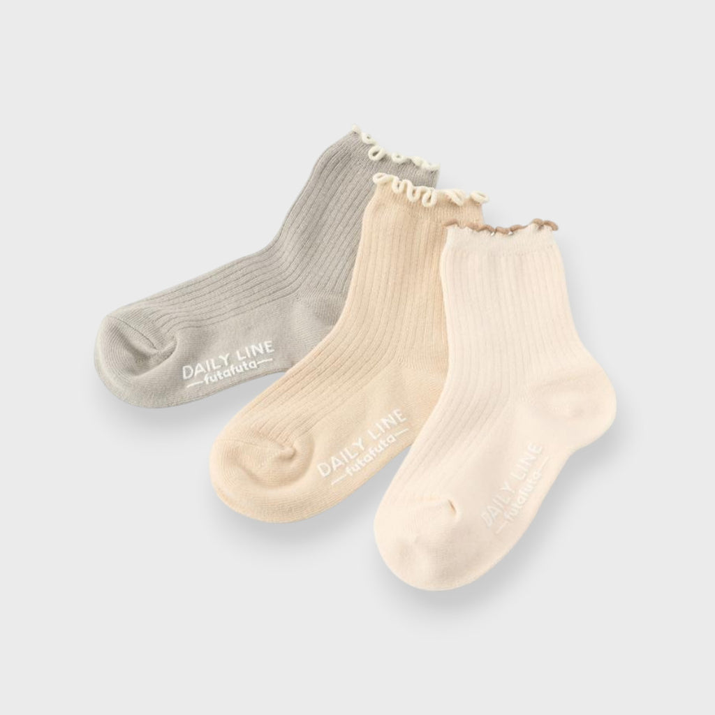 LACE-FRILL TODDLER 3-PACK CREW SOCKS (15～20cm)