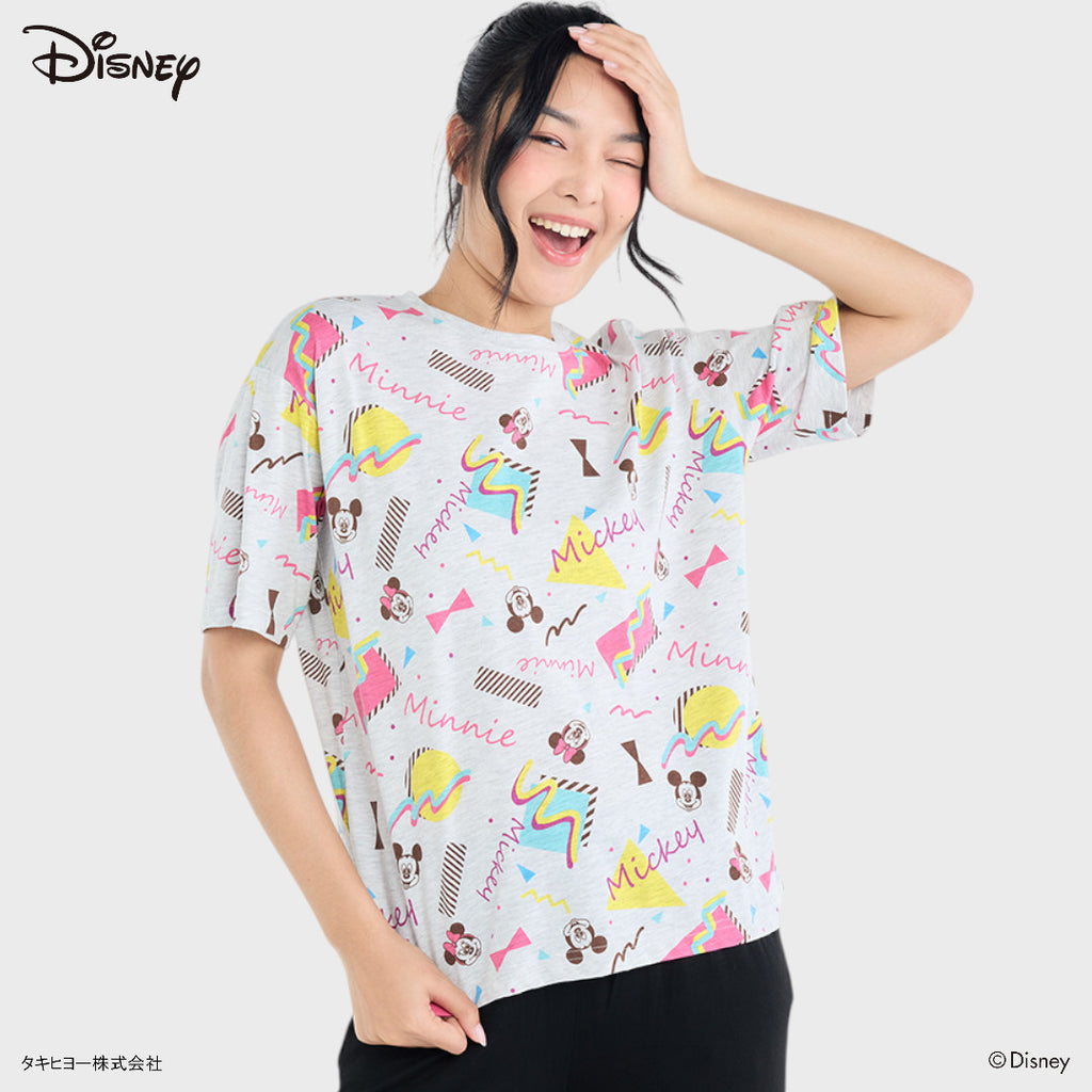 เสื้อยืดมิกกี้–มินนี่ ลายสุดคิ้วท์ รุ่น “ใส่แล้วน่ารักขึ้น 200%” (Size S-LL)