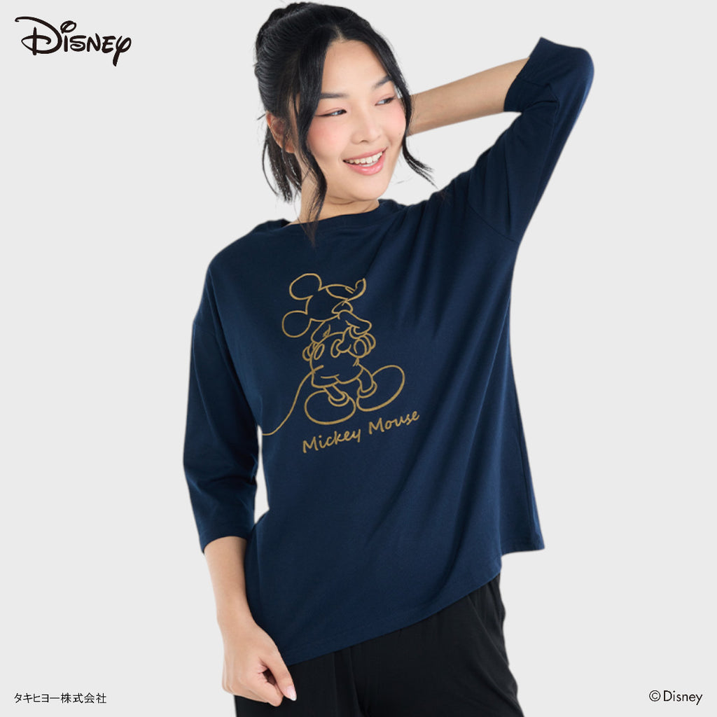 เสื้อยืดแขนยาว Mickey Mouse ลายเส้นมินิมอล (Size M-LL)
