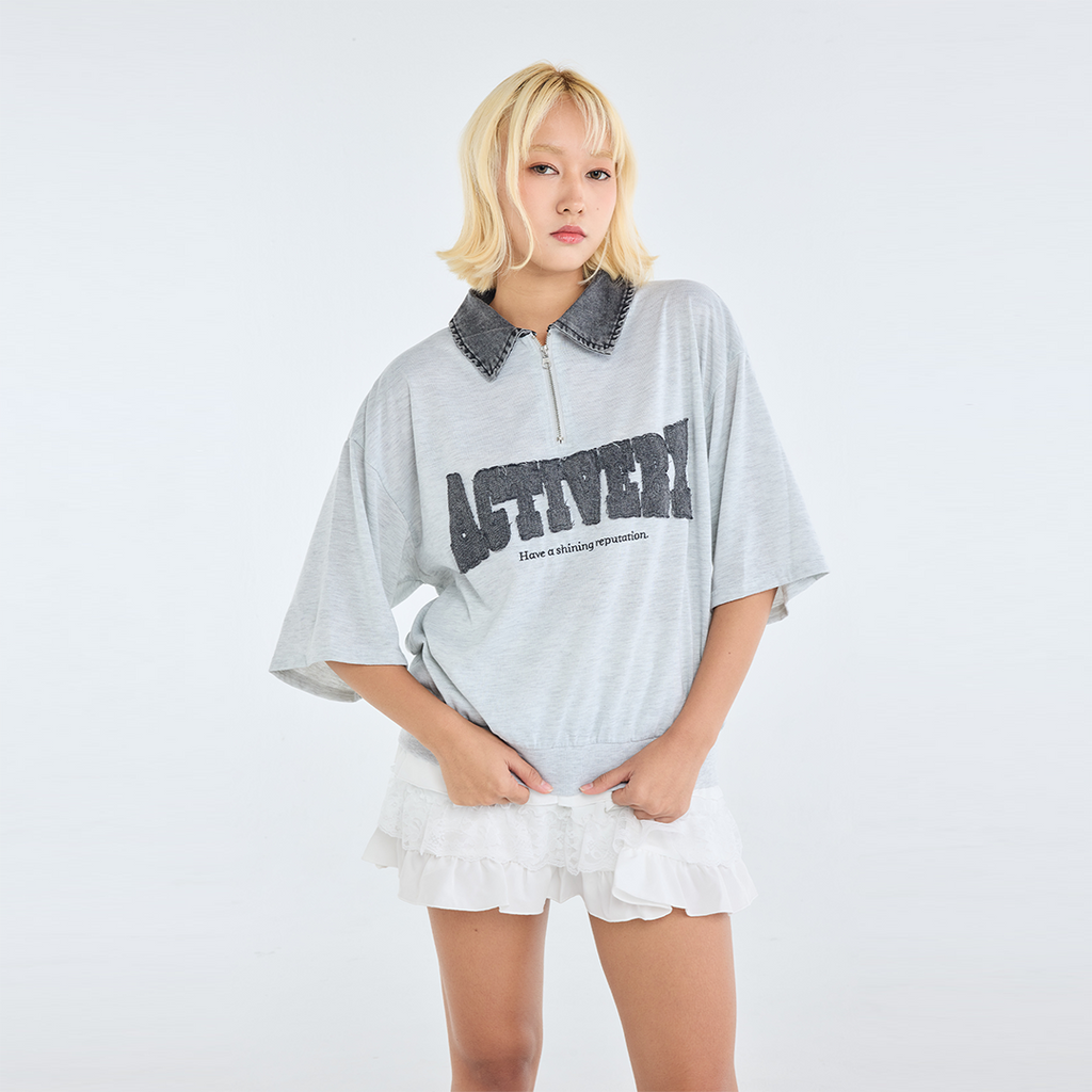 เสื้อครอปคอปกยีนส์ ACTIVERY – รุ่นคูลกรุบ แต่งน้อยแต่เท่มาก