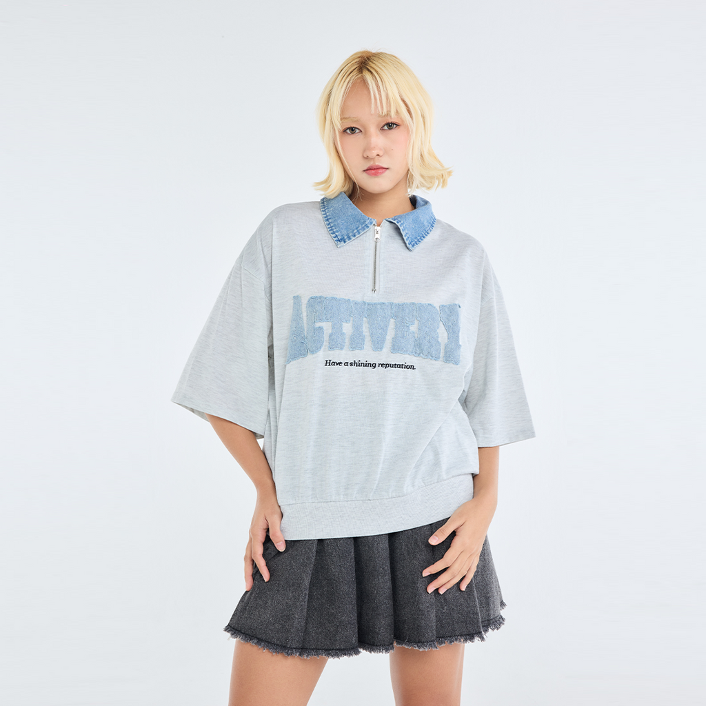 เสื้อครอปคอปกยีนส์ ACTIVERY – รุ่นคูลกรุบ แต่งน้อยแต่เท่มาก