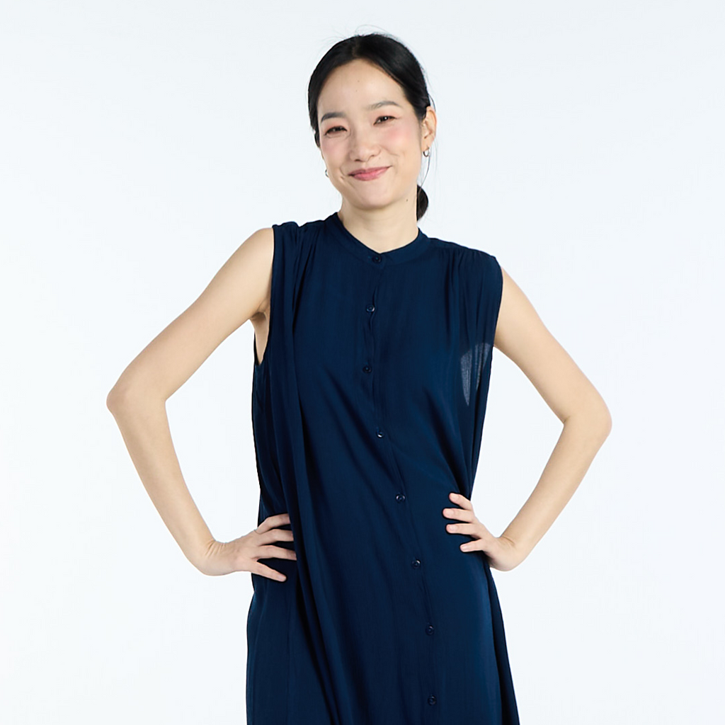 Clean-Line Sleeveless Long Dress ✨