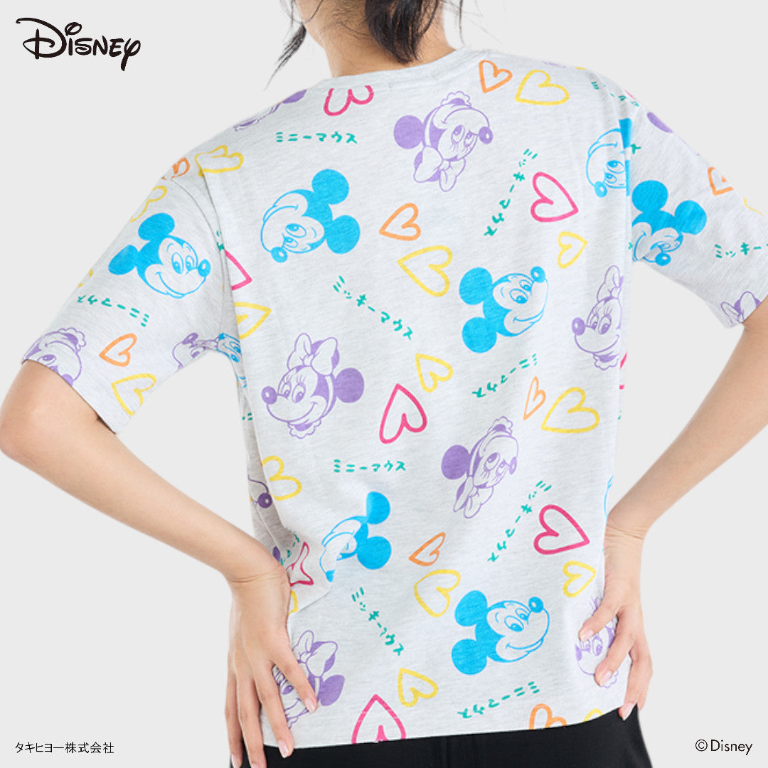 เสื้อยืดมิกกี้ & มินนี่ ลายสีพาสเทล รุ่นความสุขกระโดดเต้น (Size S-LL)