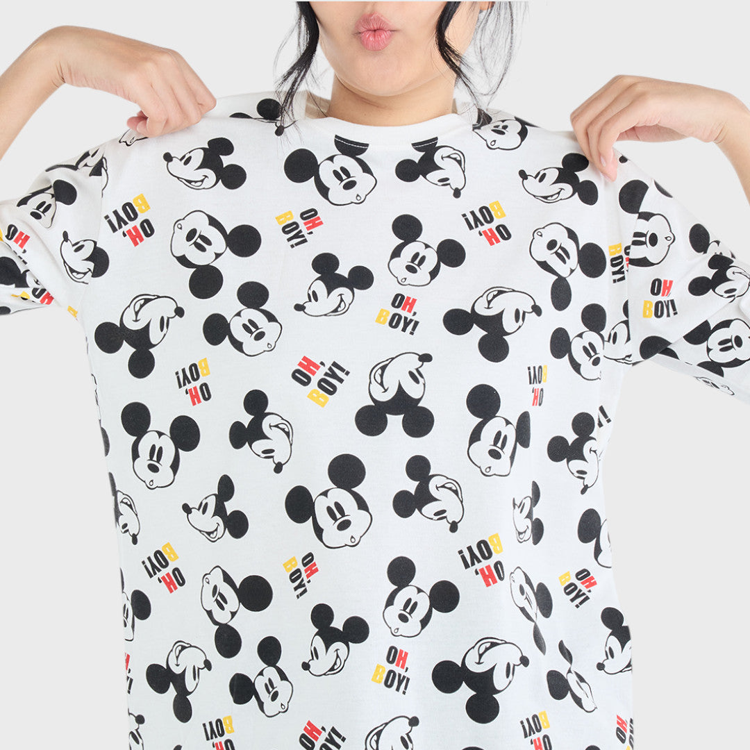 เสื้อยืดมิกกี้เมาส์ลาย “OH, BOY!”  — สดใสคลาสสิก (Size S-LL)