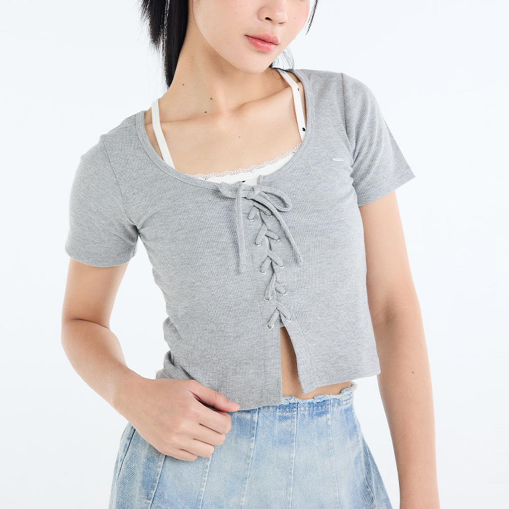 เสื้อผูกโบว์ การ์เดนเฟรช ลายดอกฟีลสดใสเกินต้าน