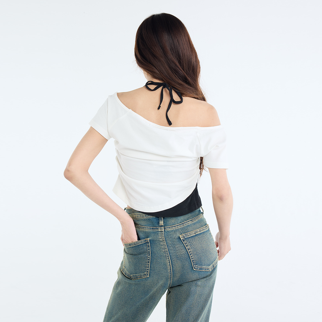  เสื้อครอปเลเยอร์ลายสเกลตันสุดคูล – รุ่น Embodiment Double Layer Tee
