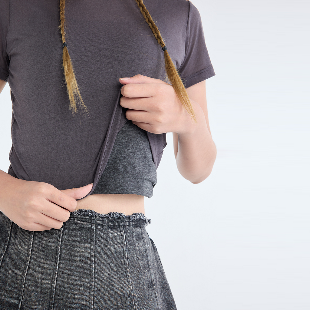 Flared Pleated Denim Mini Skirt – Instant Charm