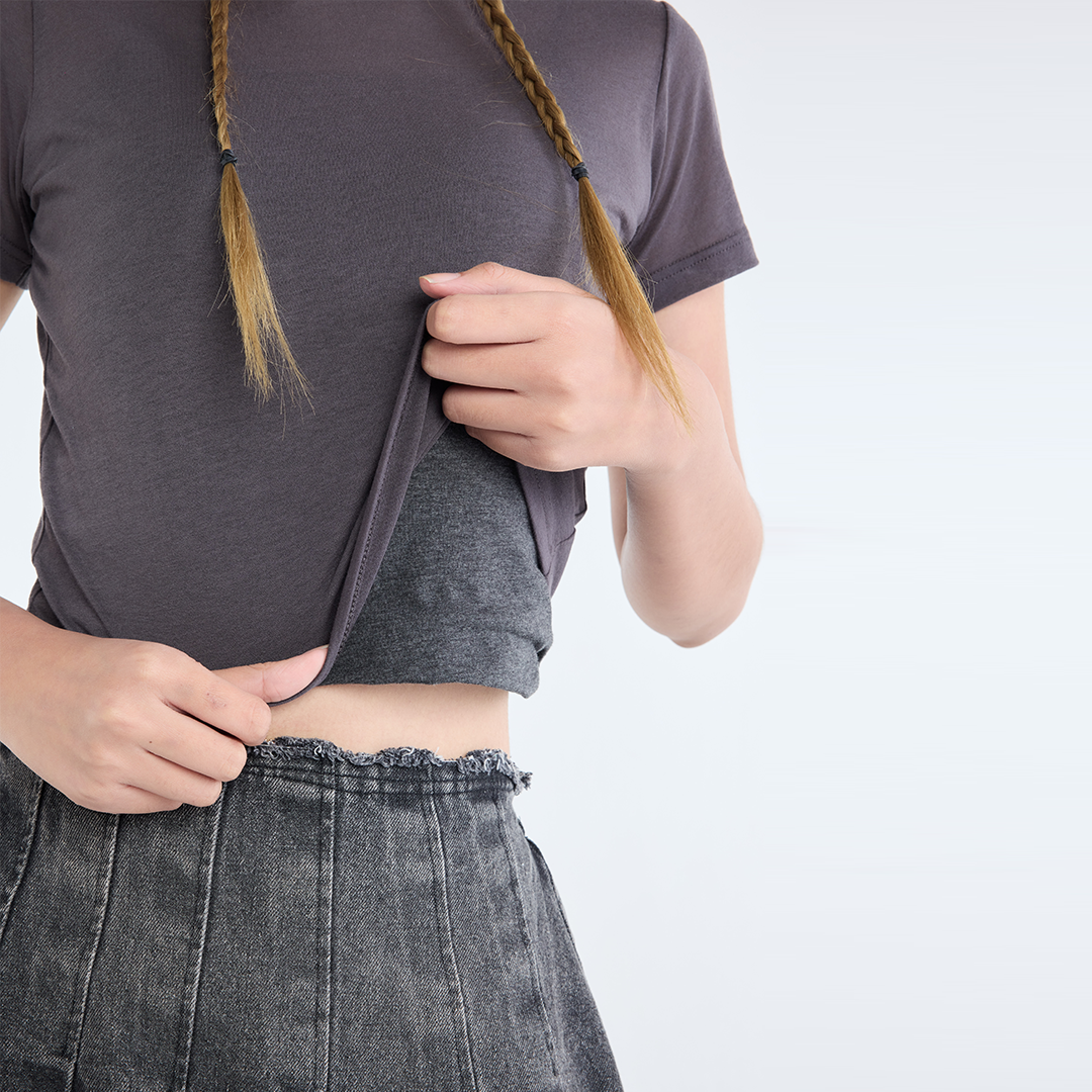 Flared Pleated Denim Mini Skirt – Instant Charm