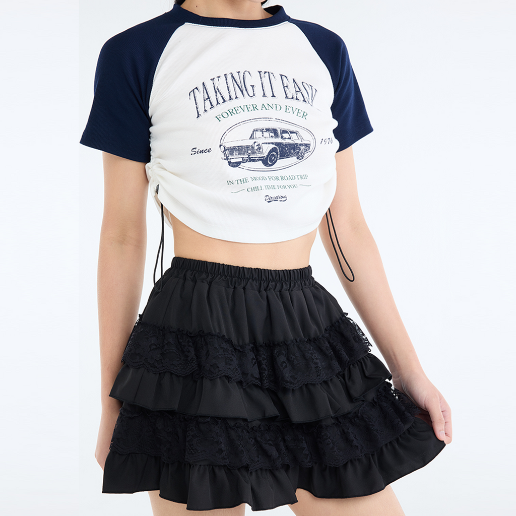 เสื้อยืดวินเทจ “Taking It Easy” ดึงเชือกข้าง — โหมดชิลเปิดอัตโนมัติ