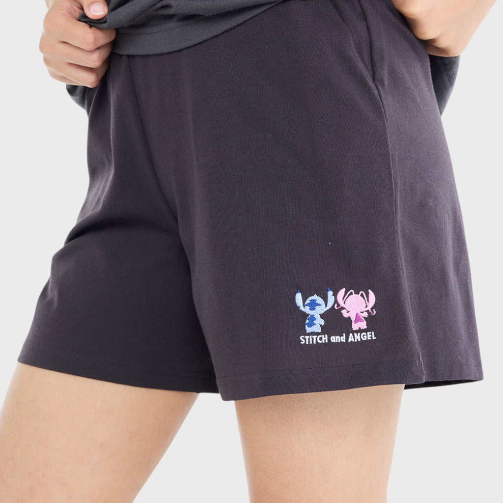 กางเกงขาสั้น Stitch & Angel คู่หวานสายชิล (Size M-LL)