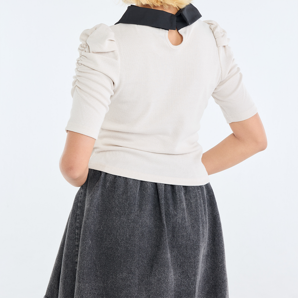 เสื้อลุคคุณหนูดีดดิ๊ง คอปกริบบิ้น – ตัวนี้ใส่แล้วโลกสดใสขึ้น