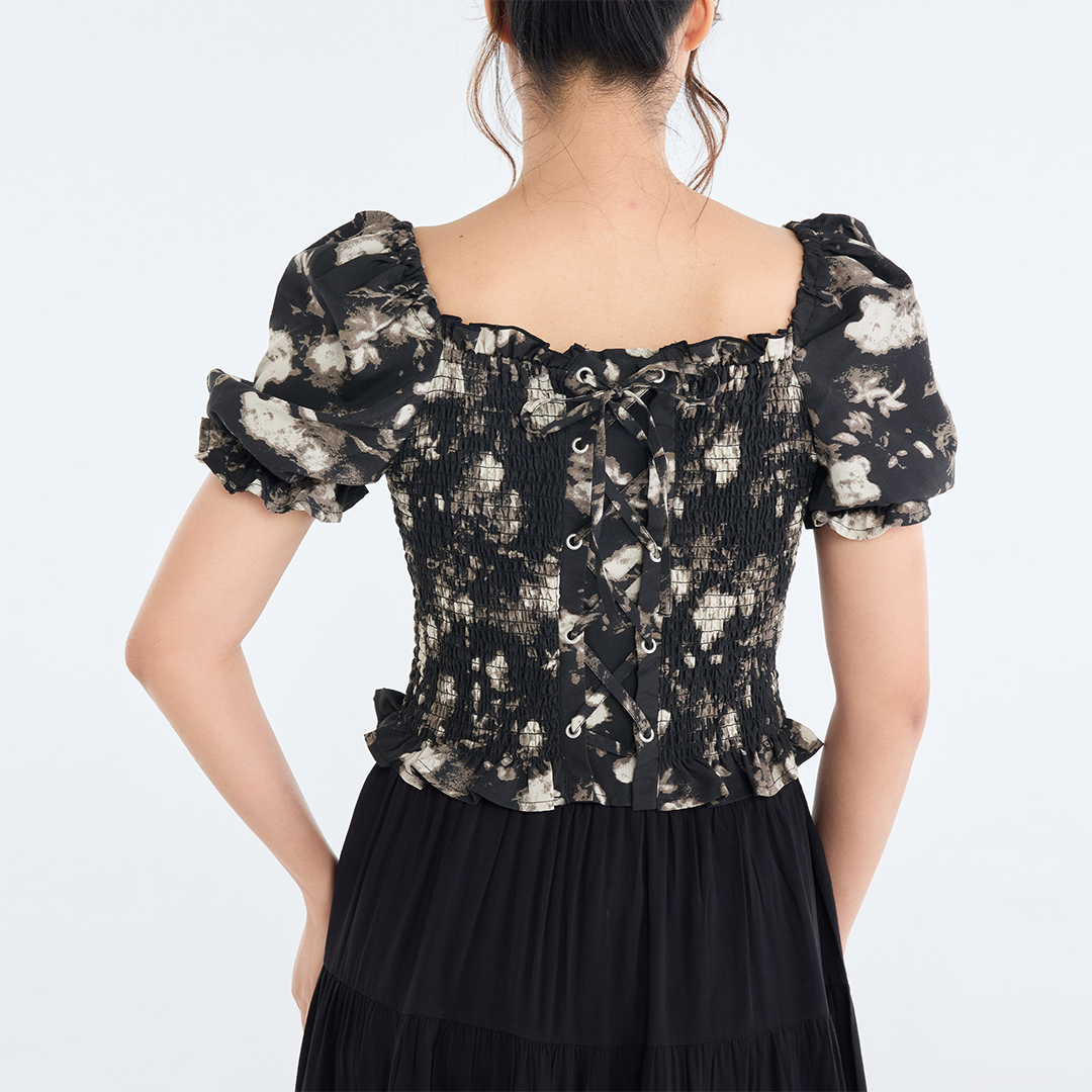 เสื้อสม็อคแขนพองลายมัดย้อม “พองฟู ใส่ง่าย ดูดีแบบไม่ต้องลุ้น”