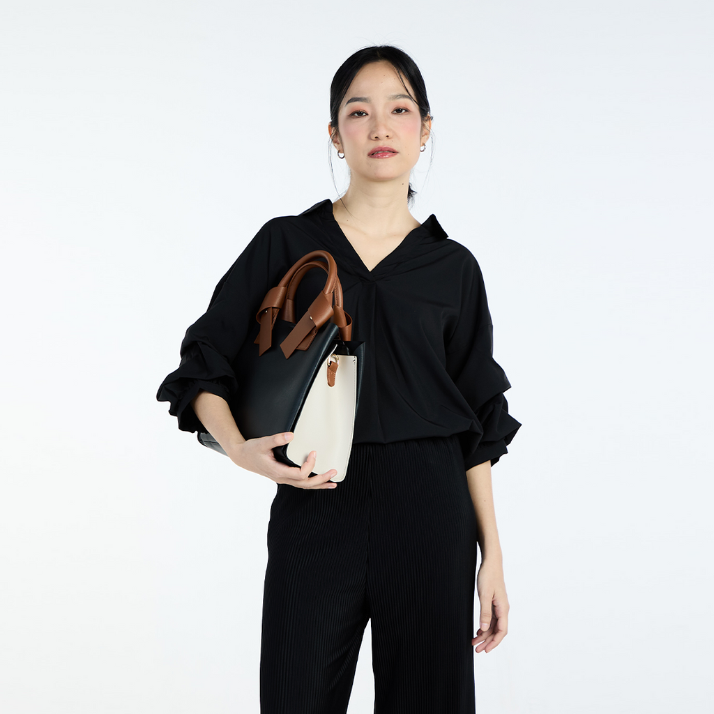 LADIES RIBBON HANDLE 2WAY TOTE BAG