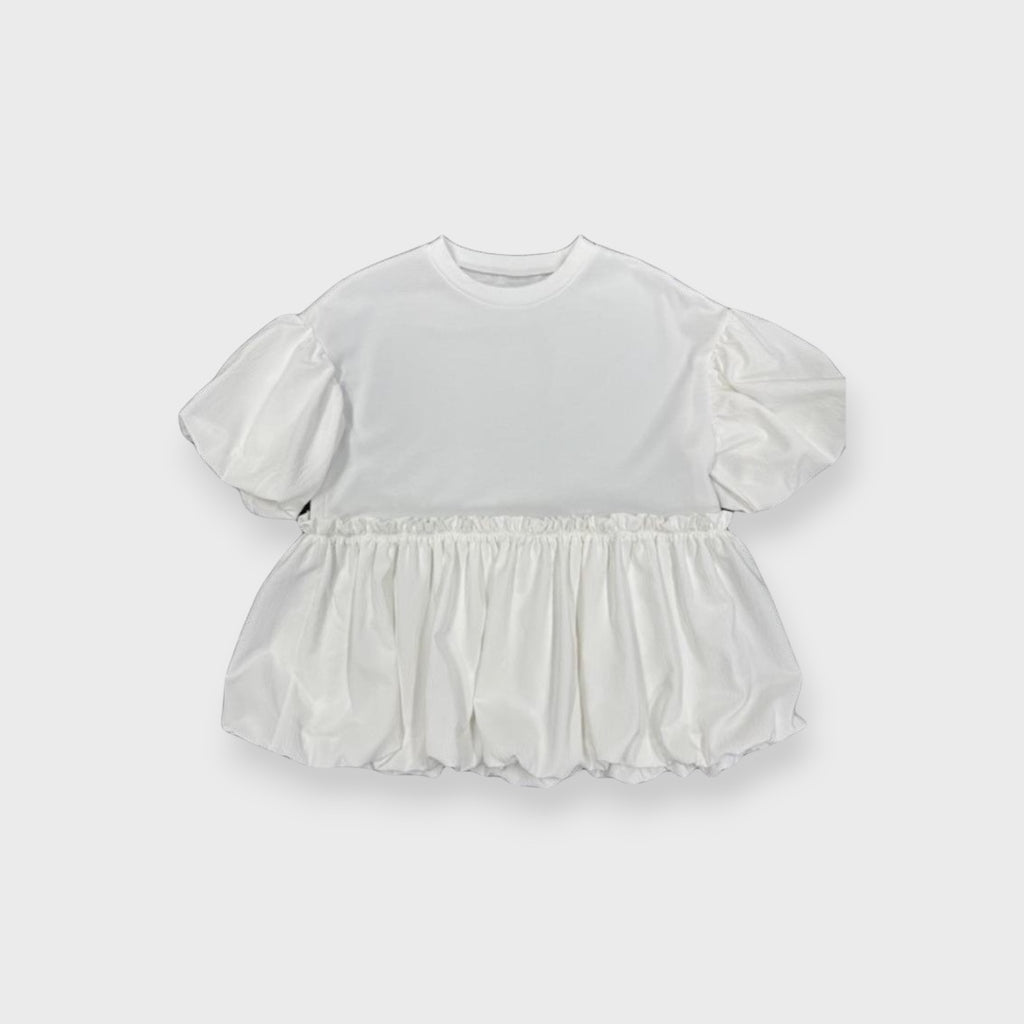 เสื้อผู้หญิง Puff Sleeve Peplum Blouse แขนพอง ทรงบาน สไตล์แฟชั่น