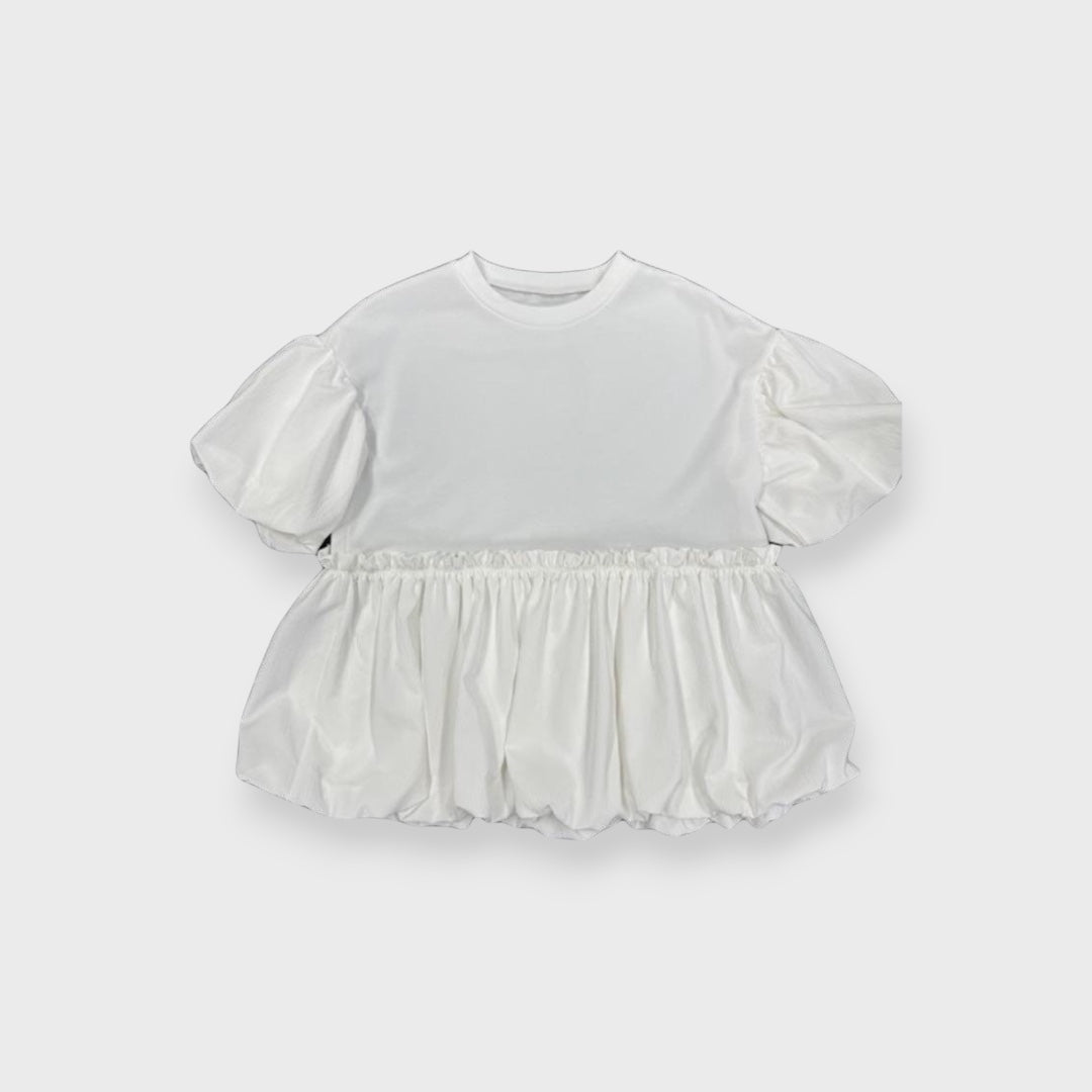 เสื้อผู้หญิง Puff Sleeve Peplum Blouse แขนพอง ทรงบาน สไตล์แฟชั่น