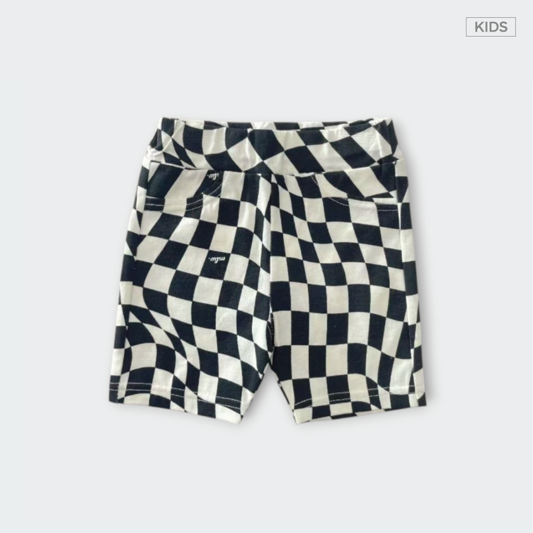 Kids Checker Pattern Shorts