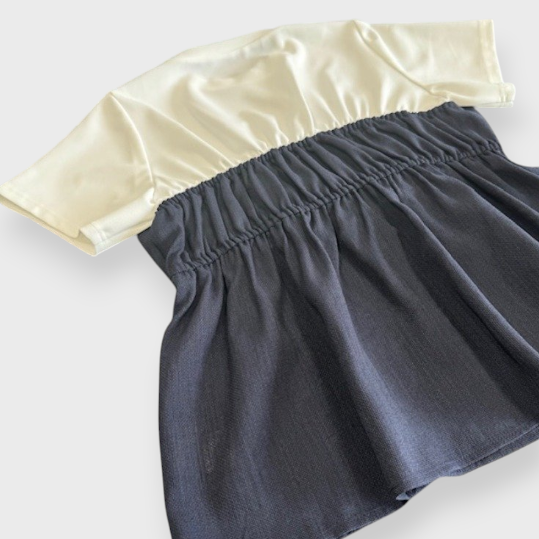 Contrast Panel Short-Sleeve Top