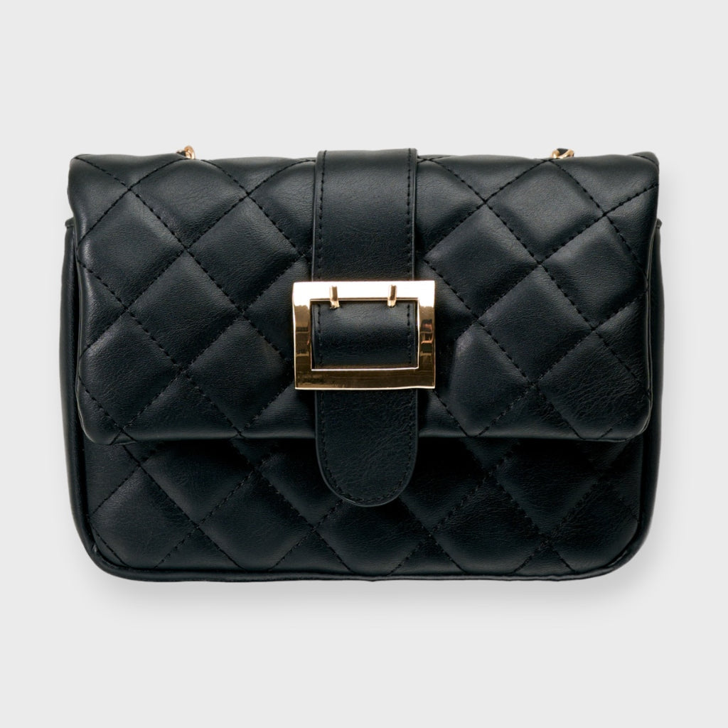 LADIES QUILTED BUCKLE CHAIN SHOULDER BAG