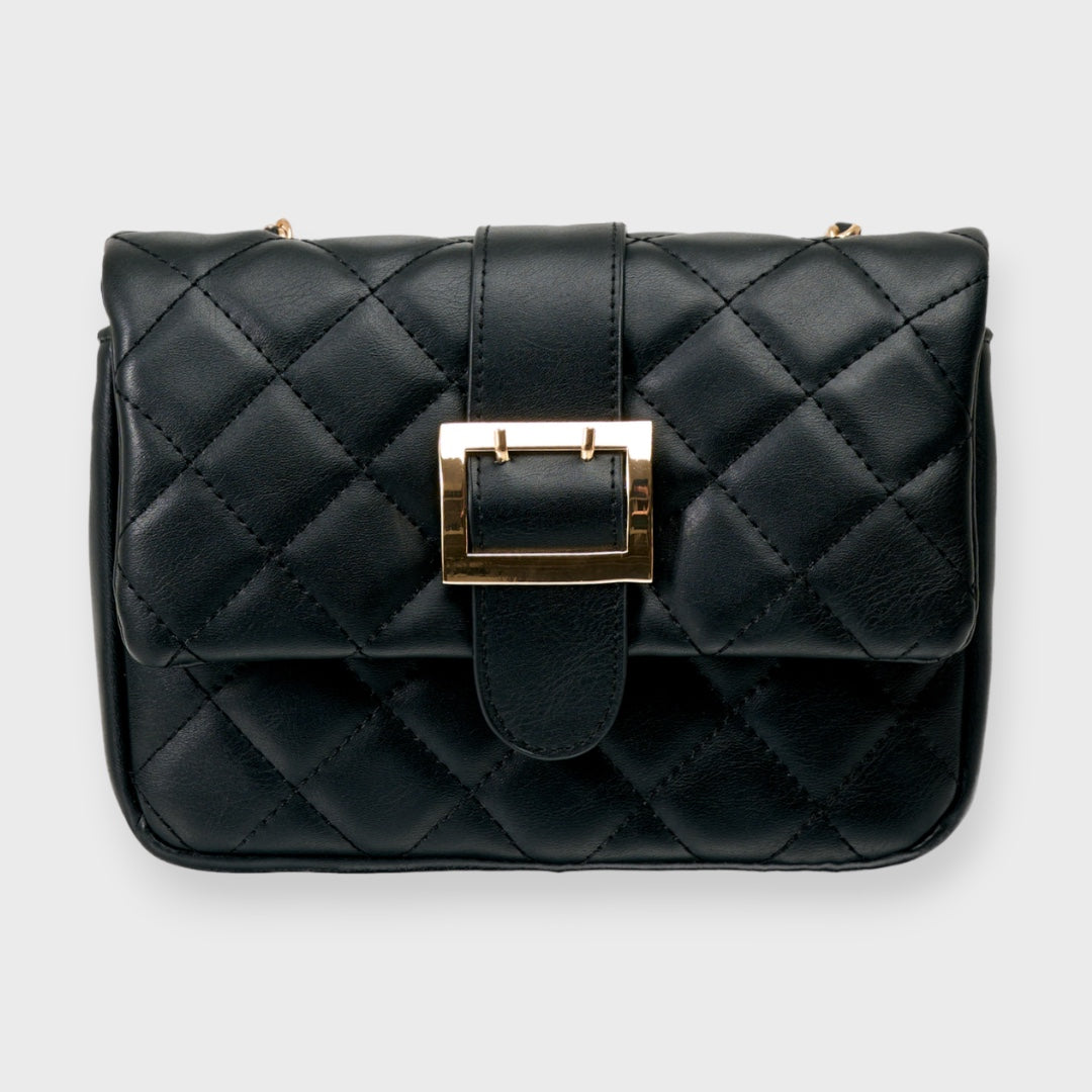 LADIES QUILTED BUCKLE CHAIN SHOULDER BAG