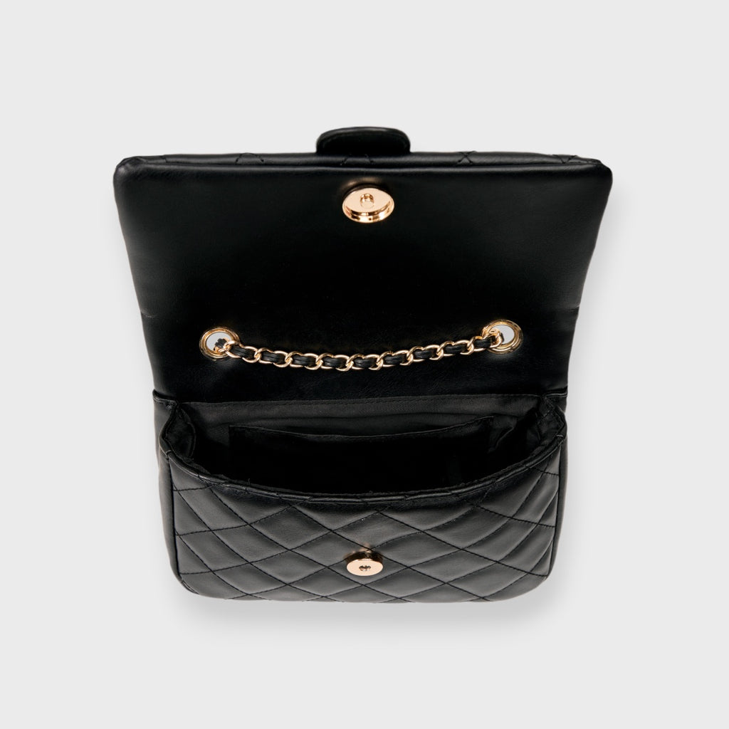 LADIES QUILTED BUCKLE CHAIN SHOULDER BAG