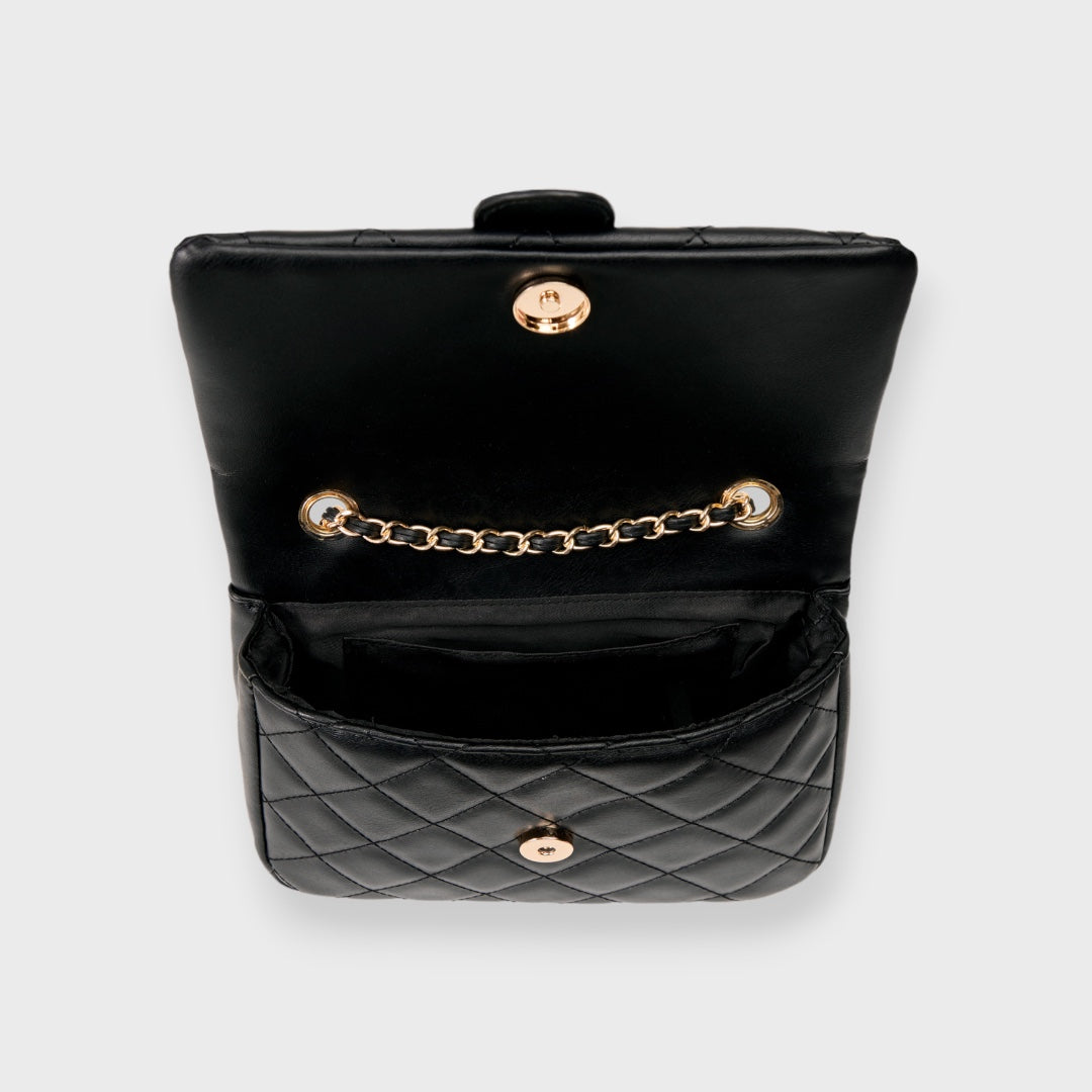 LADIES QUILTED BUCKLE CHAIN SHOULDER BAG