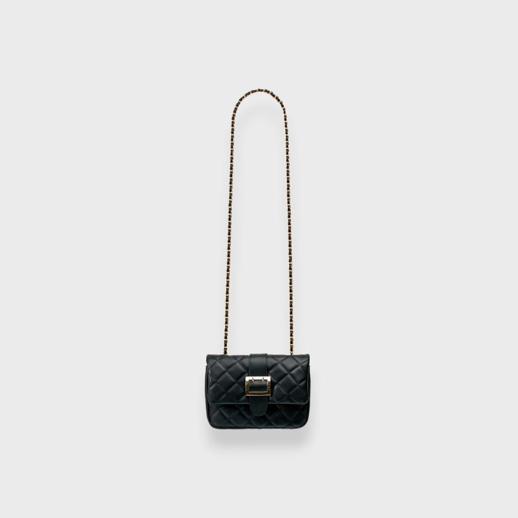 LADIES QUILTED BUCKLE CHAIN SHOULDER BAG