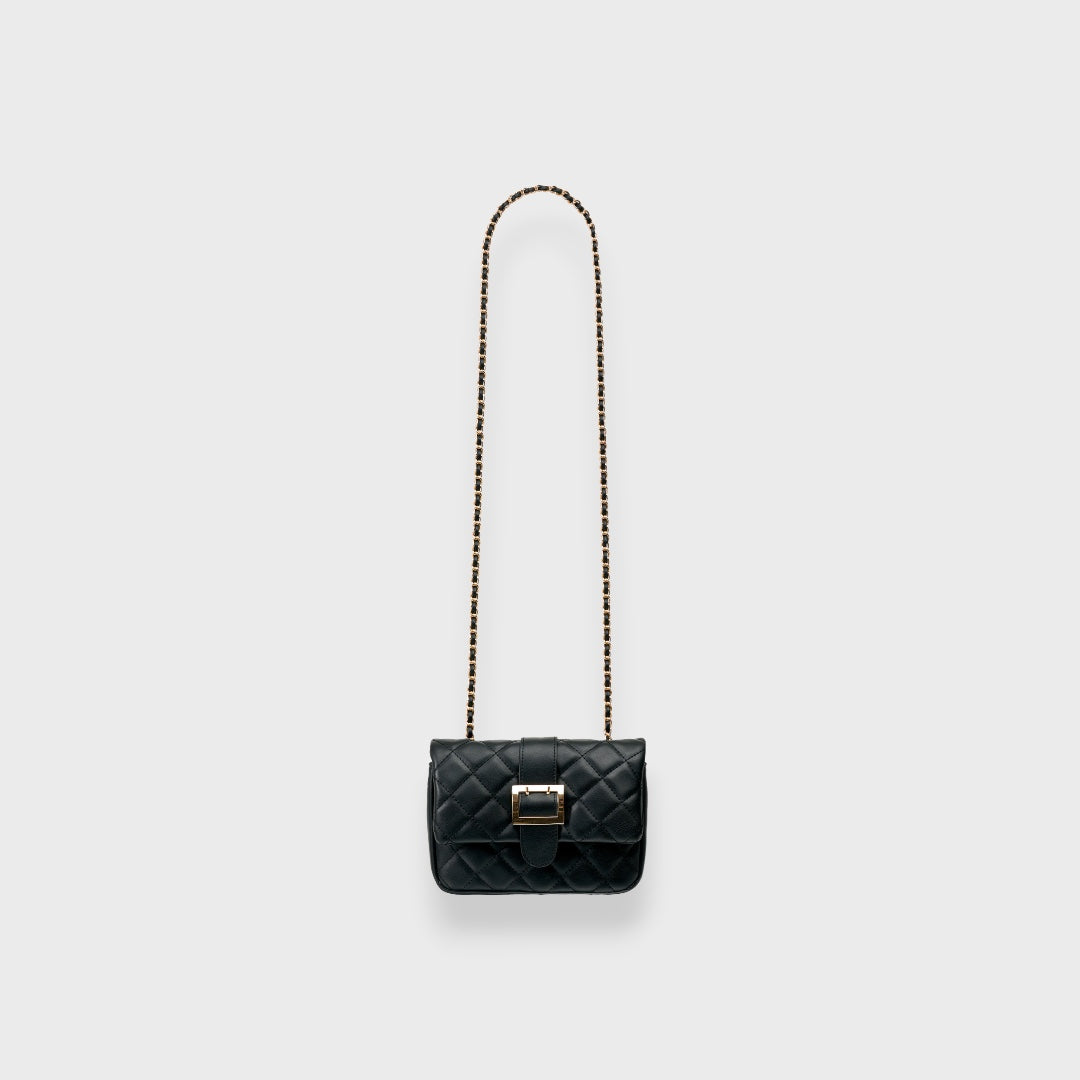LADIES QUILTED BUCKLE CHAIN SHOULDER BAG