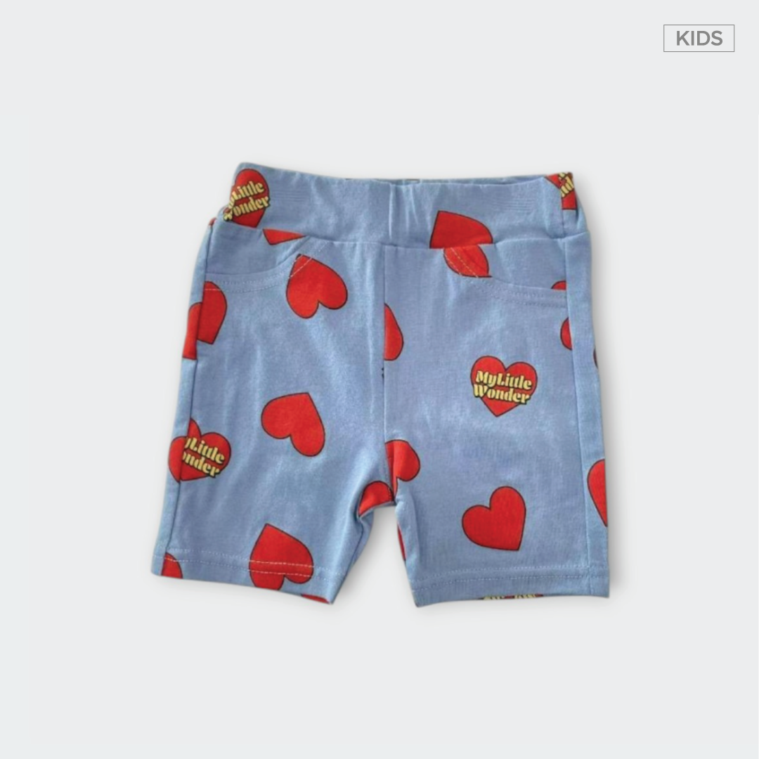 Kids กางเกงขาสั้นเด็ก “Heart Pop Pop” ลายหัวใจสดใส 2 สี ใส่แล้วใจละลาย