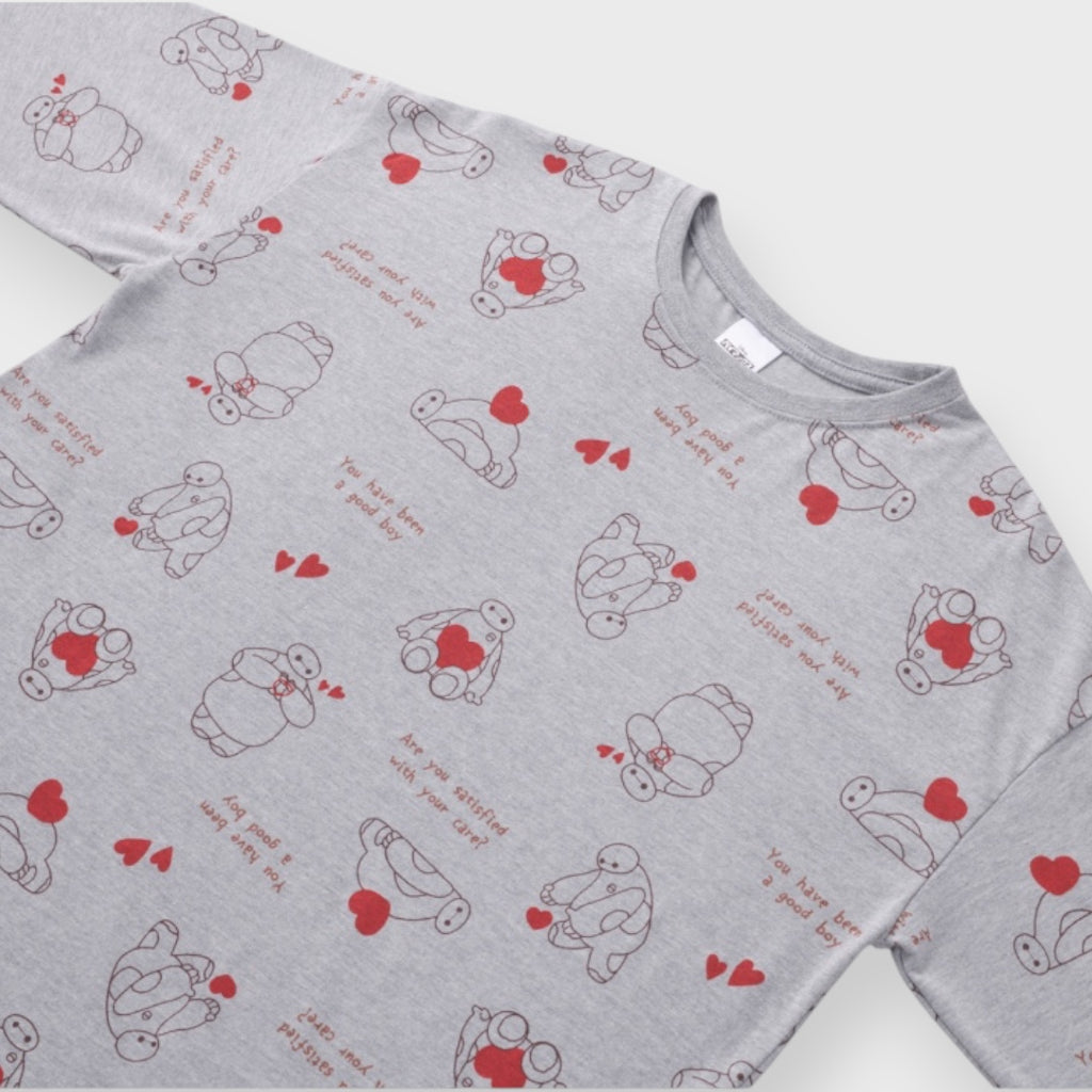 เสื้อแขนยาว Baymax ลายหัวใจ—อบอุ่นน่ากอดแบบหุ่นยนต์ฮีลใจ
