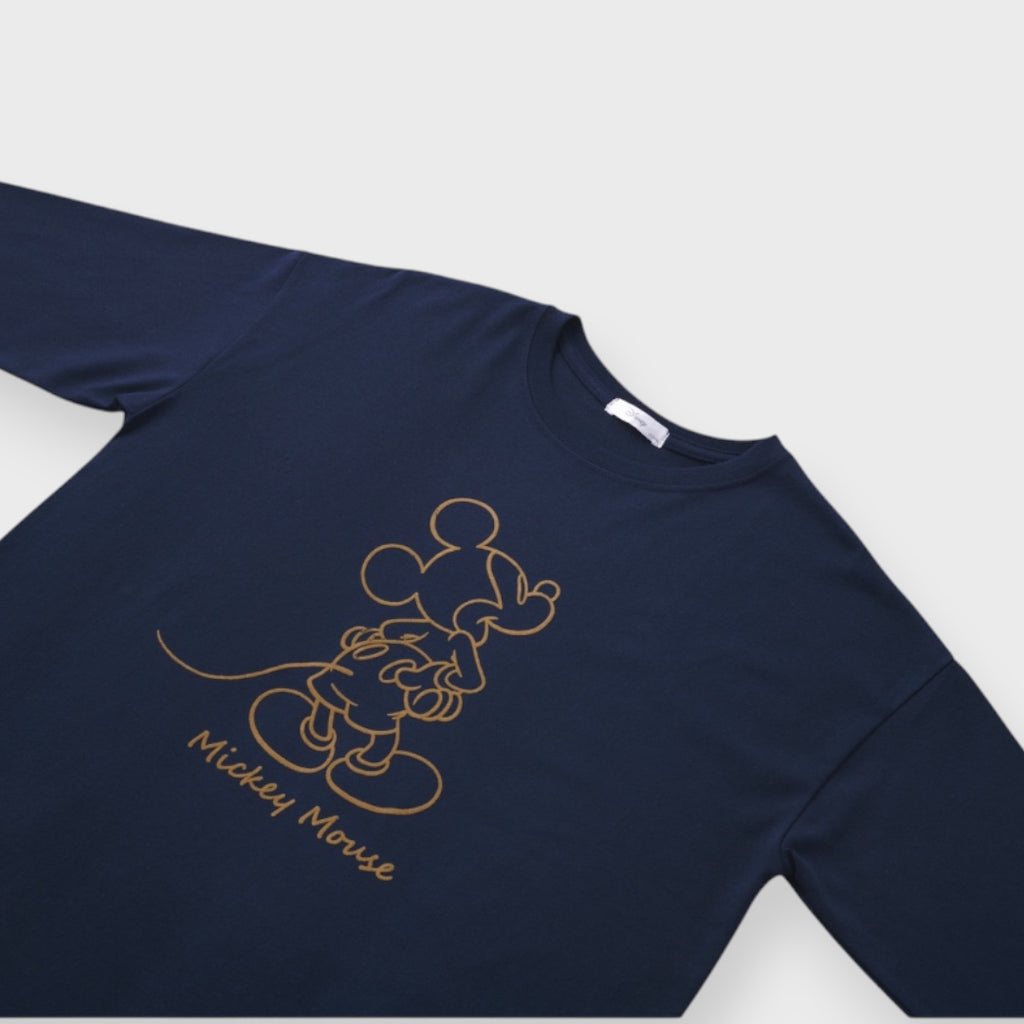 เสื้อยืดแขนยาว Mickey Mouse ลายเส้นมินิมอล