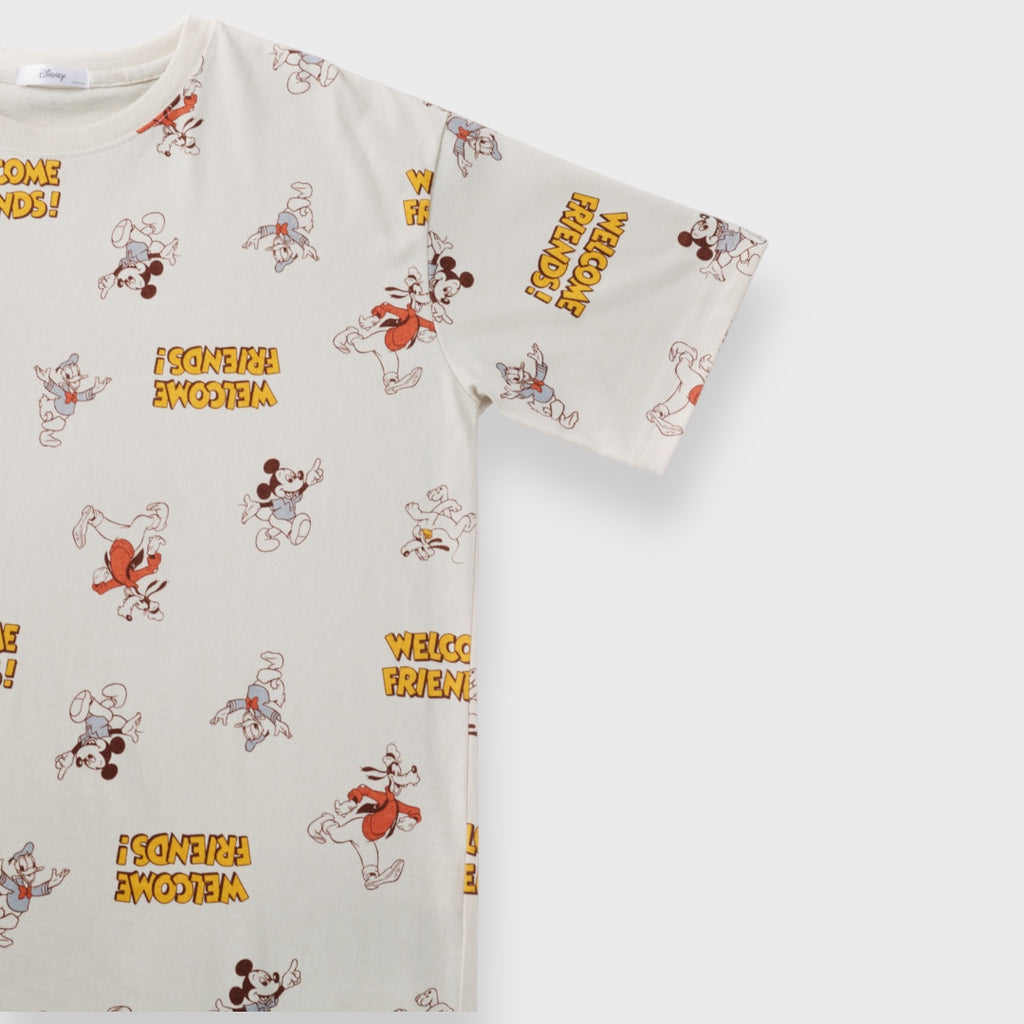 เสื้อมิกกี้เมาส์ลาย Welcome Friends! สดใสใส่ได้ทุกวัน