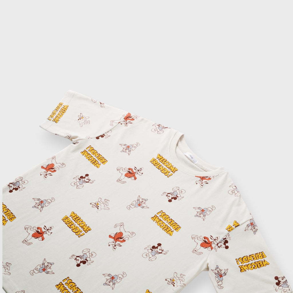 เสื้อมิกกี้เมาส์ลาย Welcome Friends! สดใสใส่ได้ทุกวัน