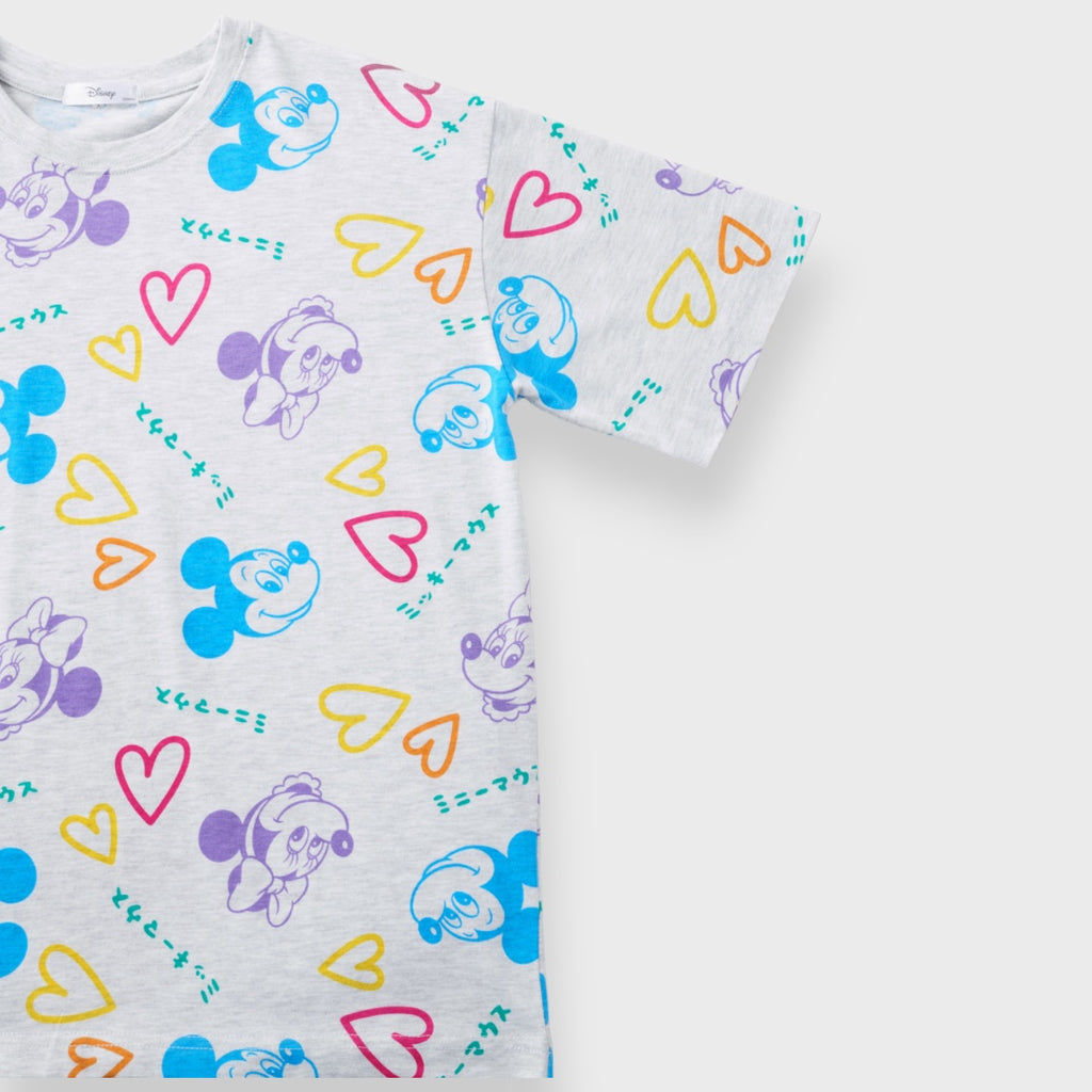 เสื้อยืดมิกกี้ & มินนี่ ลายสีพาสเทล รุ่นความสุขกระโดดเต้น