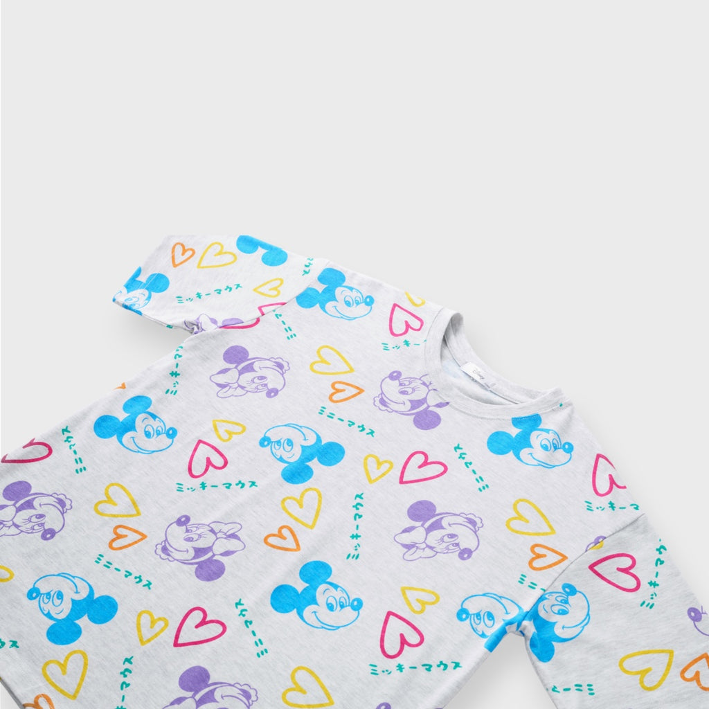 เสื้อยืดมิกกี้ & มินนี่ ลายสีพาสเทล รุ่นความสุขกระโดดเต้น