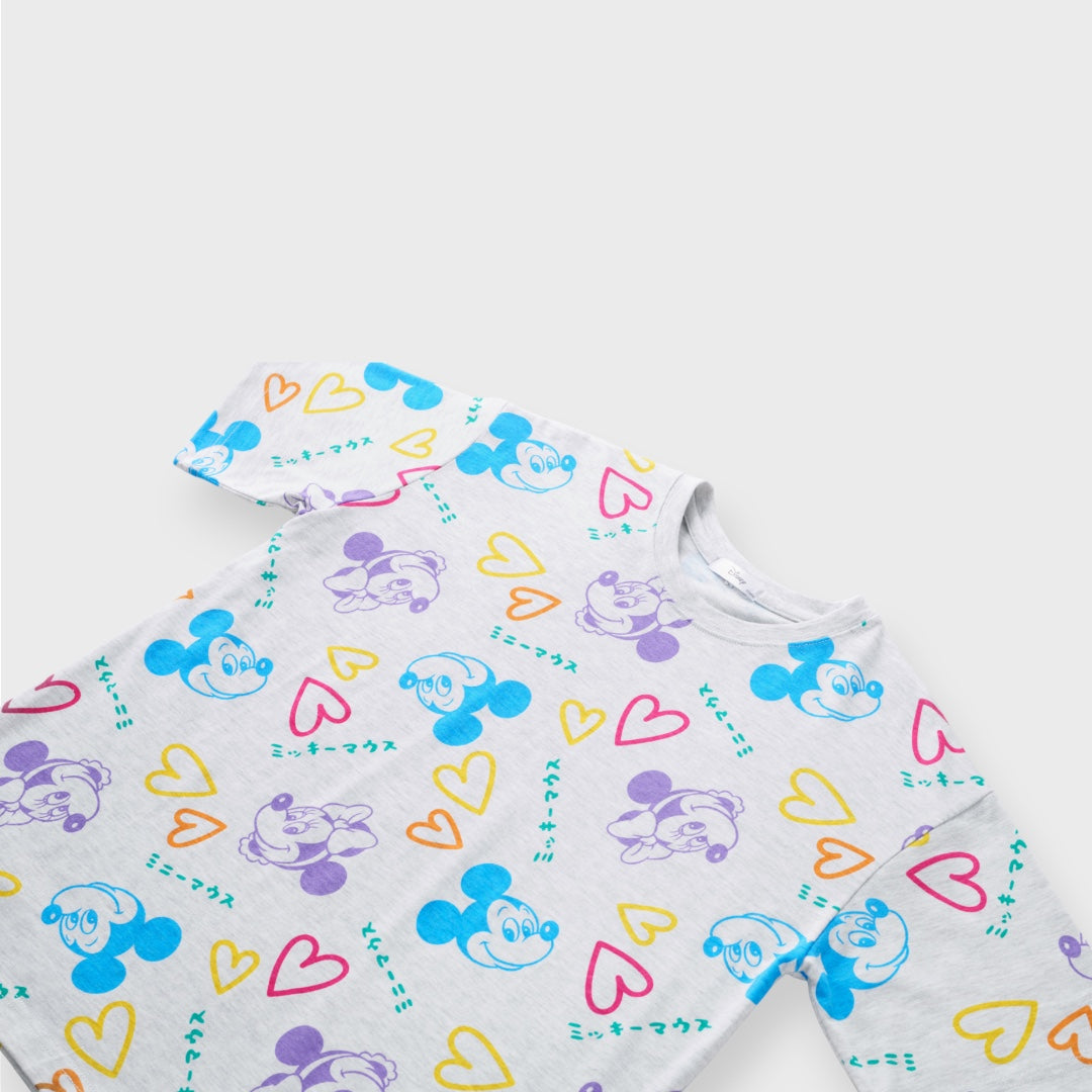 เสื้อยืดมิกกี้ & มินนี่ ลายสีพาสเทล รุ่นความสุขกระโดดเต้น