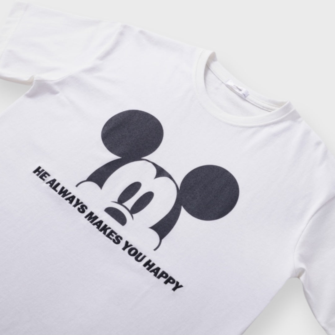 เสื้อยืด Mickey Mouse ลาย Always Happy มีความสุขเสมอ