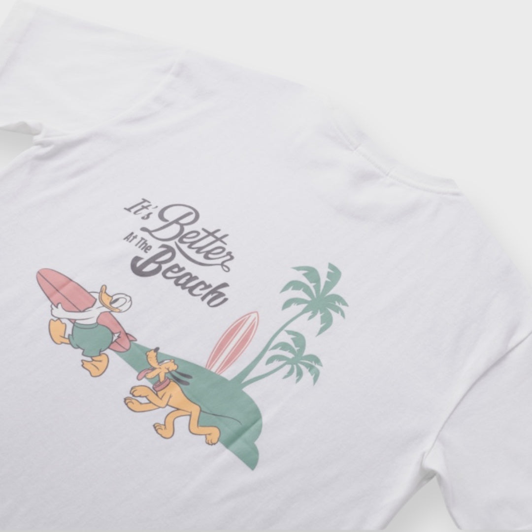 เสื้อยืด Donald & Pluto ลายคู่หูพาเที่ยว – สนุกสดใสสายลุยคลื่น