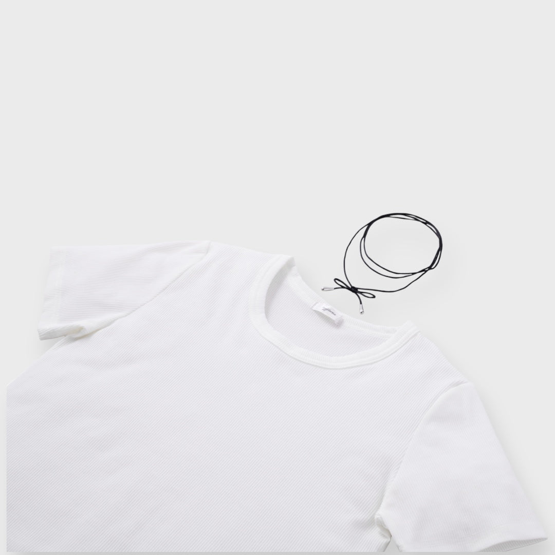 เสื้อครอปผ้าร่อง Everyday พร้อมโชคเกอร์