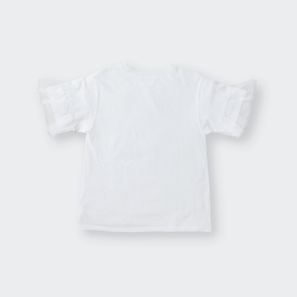 เสื้อยืดแขนระบาย Photo Print Tee หวานนิด เท่หน่อย ใส่ง่ายทุกวัน