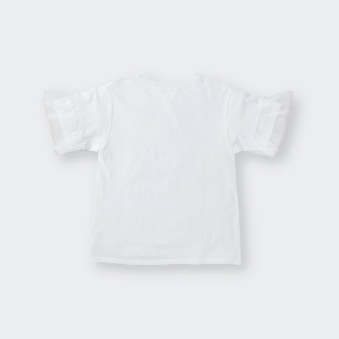 เสื้อยืดแขนระบาย Photo Print Tee หวานนิด เท่หน่อย ใส่ง่ายทุกวัน