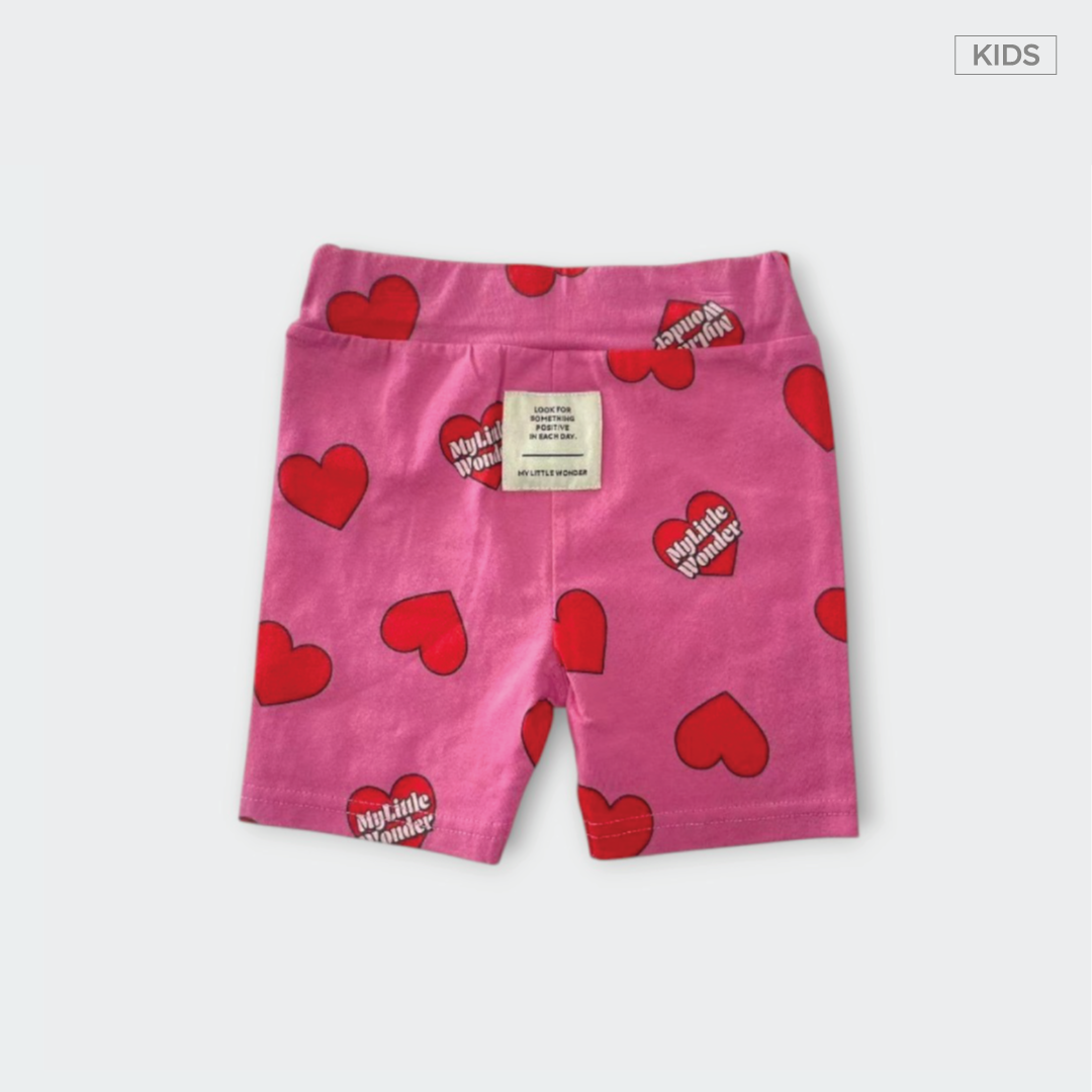Kids กางเกงขาสั้นเด็ก “Heart Pop Pop” ลายหัวใจสดใส 2 สี ใส่แล้วใจละลาย