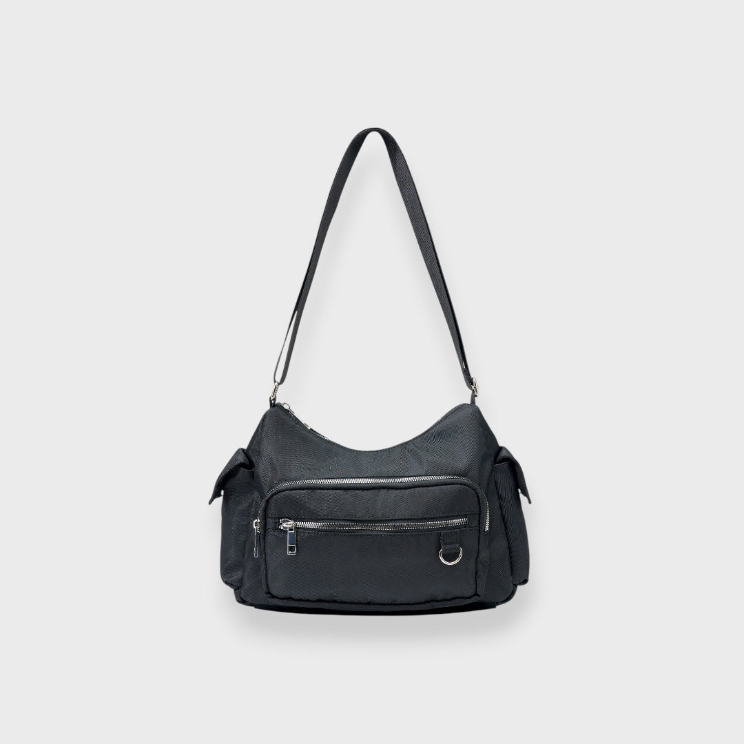 WOMEN’S NYLON MULTI-POCKET SHOULDER BAG