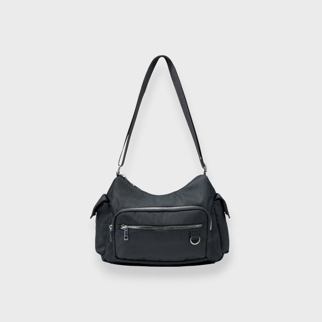 WOMEN’S NYLON MULTI-POCKET SHOULDER BAG