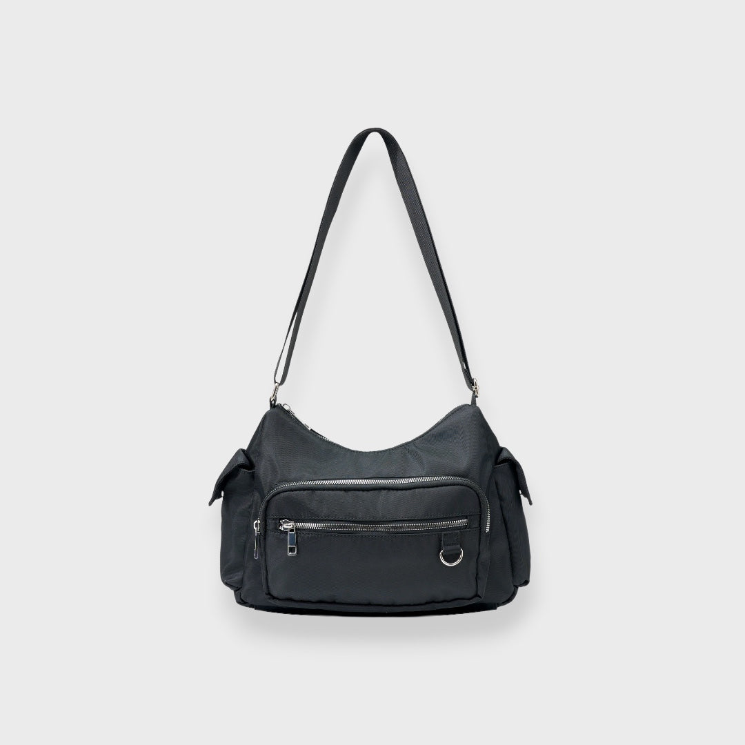 WOMEN’S NYLON MULTI-POCKET SHOULDER BAG