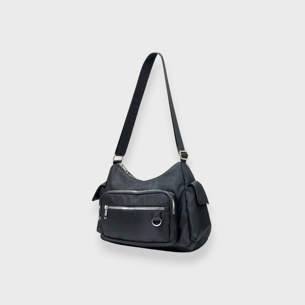 WOMEN’S NYLON MULTI-POCKET SHOULDER BAG