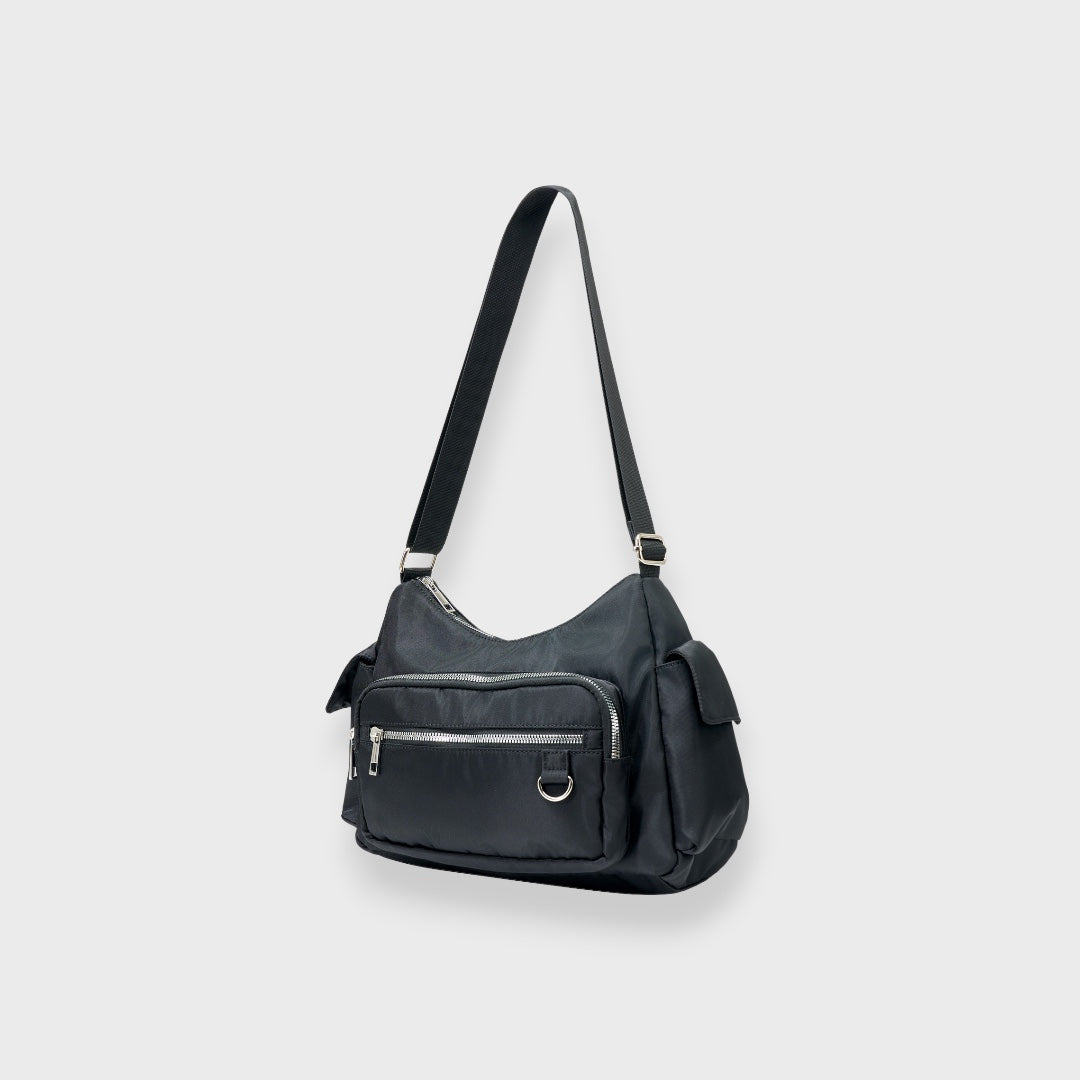WOMEN’S NYLON MULTI-POCKET SHOULDER BAG