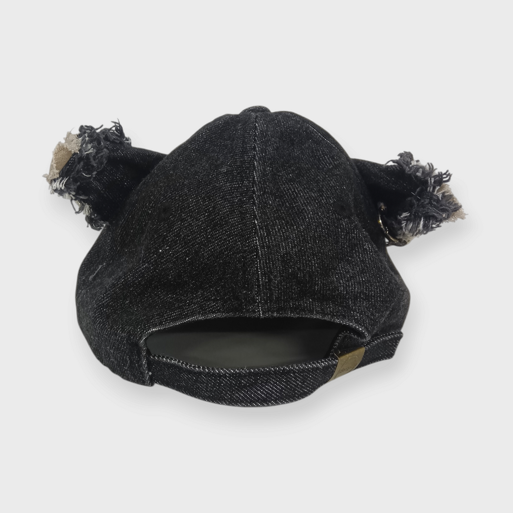WOMEN'S DISTRESSED CAT-EAR CAP (57.5 CM)