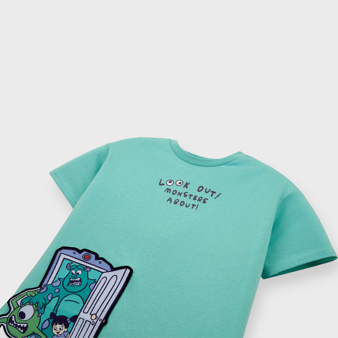 Kids (Size 110-130) บู๊! เสื้อยืดเด็ก Monsters, Inc.  ลายแก๊งมอนสเตอร์สุดป่วน